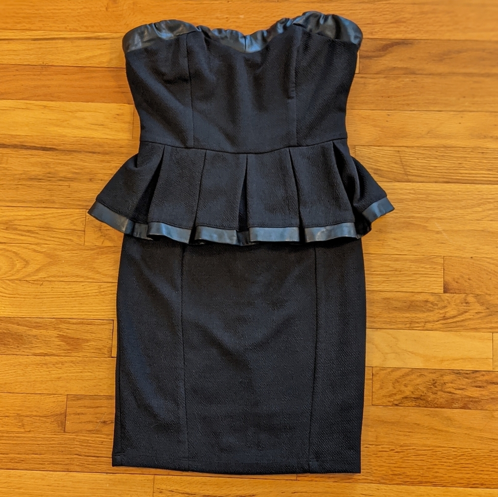 Nikibiki Strapless Black Peplum Dress